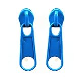 Small Sky Blue Zipper Pewter & Metal Earrings by The Olivia Collection