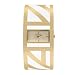 AK Anne Klein Women's Gold-Tone and White Enamel AKAK Logo Cuff Bangle Watch #108608WTGB