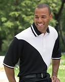 Mens Short Sleeve Block Pique Polo