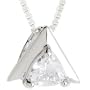 Trillion Cut White Cz Pendant Necklace Sterling Silver