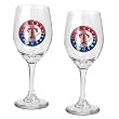 Texas Rangers 2pc Wine Glass Set - Primary Logo MLB Baseball