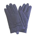 Mesdames Gants en cuir bleu fonc� Tai...