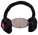 N'Ice Caps Girls Soft Velboa Faux Fur Ear Muffs with Heart Embroidery (black/fuchsia)