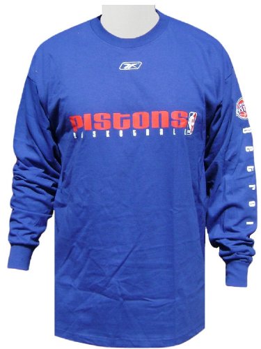 Detroit Pistons Long Sleeve Motion Tee Shirt By Reebok (L=44)