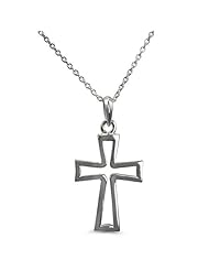 Handcrafted Sterling Silver Square Cut Out Cross Pendant
