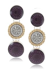 NINE WEST VINTAGE AMERICA "Purple Reign" Two-Tone, Purple Linear Drop Earrings