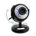 GTMax 8 Mega Pixel USB Webcam with Microphone/Snapshot/6 LED Lights for Laptop/Notebook - Black image 2