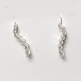 14K White Gold Diamond Journey Earrings - 0.25 Ct.