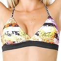 Volcom Splatter Stripe Cross Back Bikini Top