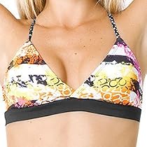 Volcom Splatter Stripe Cross Back Bikini Top