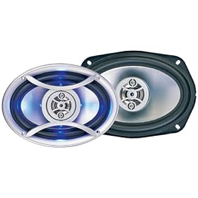 Car 6"x9" 4 way 350W Speakers with LED Grille - Pair