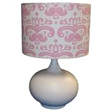 Beansprout Camille Lamp with Shade, Pink White by Pem America