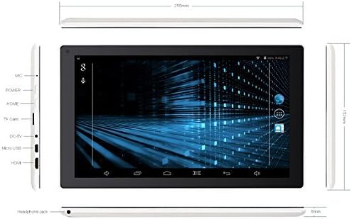 ProntoTec 10.1 inch X1S Quad Core Android Tablet PC, Android 4.4, 1.3GHz,1024*600 HD, Dual Cameras, Multi Points-touch Touch Screen, 16GB Storage, White (2015 New Model)