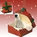 Siamese Cat Red Gift Box Cat Christmas Ornament