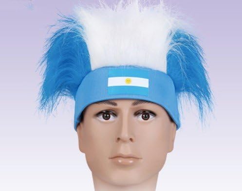 Brazil FIFA World Cup Afro Wig Football Sports Fan Costumes Wig (Argentina)