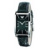 Emporio Armani Black Python Strap Black Dial Ladies Watch #AR0728 