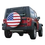 32" American Flag Spare Tire Cover - Molded Plastic Face - Boomerang Banner Series Rigid Spare Tire Cover