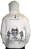 IMAGE OF CHRISTIAN AUDIGIER Ed Hardy Tattoo Bike Racer Skull Mens Knit Zip Up Hoodie Sweater Shirt