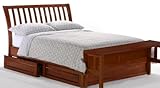 Nutmeg Queen Platform Bed w/ Cherry Finish + 4-Drawer Set & Footboard Bench ....