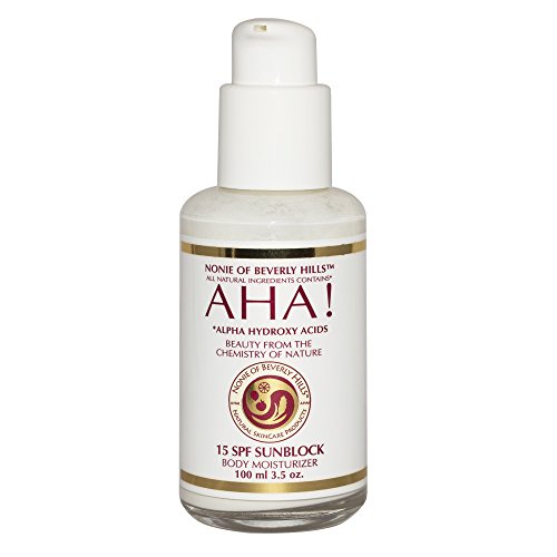 Nonie of Beverly Hills AHA! 15 SPF Sunblock. All Natural. 3.5 Oz