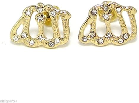 Uer Fashion Allah Iced-Out Golden Tone Arab Islamic Koran God Islam Muslim New Cz EarRings