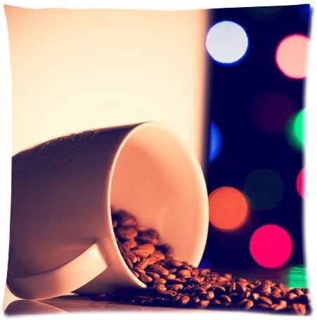 Haiwei DIY Mug Coffe Unique Design 100% Cotton Fashionable Retro Pillow cases16''×16''(Twin Sides)