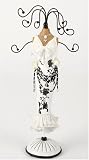 Image of Juliana Tres Chic White Dress with Black Bead Belt Jewellery Mannequin