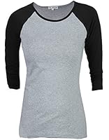 TL Women's 3/4 Sleeve or Short Sleeve Stretchy Raglan Baseball T-shirt Top