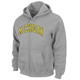 Michigan Wolverines Grey Tackle Twill Full Zip Hooded Sweatshirt
