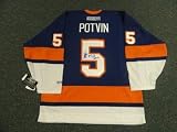 Denis DeJordy Signed Uniform - Dennis Potvin Retro Blue New York Islanders Hof - Autographed NHL Jerseys