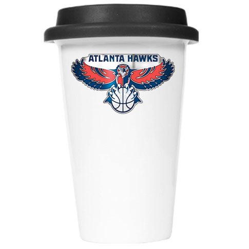 Atlanta Hawks Ceramic Travel Cup (Black Lid)