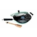 Ken Hom Tao Plus 32 cm 4-Piece Carbon Steel Boxed Set with Glass Lid
