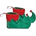 Elf Shoes Red Green #111 - Halco Trimmed with Pom Poms Vinyl Bottoms Costume Santa's Helper One Size Troll Elves