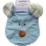 Teddykompaniet Soft Velvet Bib (plastic backed) - Blue Mouse