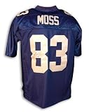 Autographed Sinorice Moss New York Giants Reebok EQT Blue Jersey