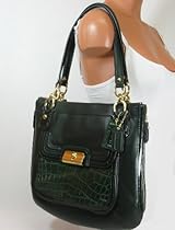 NEW AUTHENTIC COACH KRISTIN SPECTATOR LEATHER NS TOTE (Pine Multi/Brass/18303)