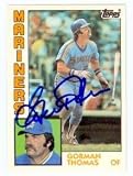 Gorman Thomas Autographed/Hand Signed Baseball Card (Seattle Mariners) 1984 Topps #119T Traded Set