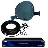 Humax Foxsat HDR HD PVR with Dish, Quad LNB and 15m Twin coax cable complete DIY install Kit. Freesat self install has everything you need right down to the Cable clips. 15 metre of Twin coaxial WF65