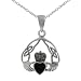 Sterling Silver Onyx Claddagh Ring Pendant
