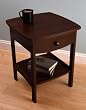 Winsome 94918 Walnut Beechwood Night Stand With Drawer