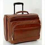 Clava Leather Tuscan Business Class Rolling Laptop Bag in Tan 1183TAN Customize: Yes