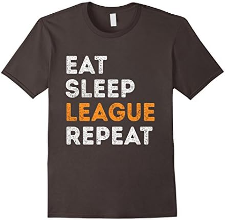 Men's Gamer: LOL Eat Sleep League Repeat gaming T shirt 2016 Large Asphalt
