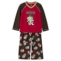 Infant Boys' Just One Year Long-sleeve 2pc Puppy/Cookies PJ Set - Brown/Red