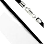 1.5 mm Black Leather Cord Chain 30" Sterling Silver Necklace $5.99