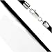 2mm Black 22" Leather Cord Chain Sterling Silver Necklace