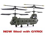 Chinook Airforce Twin Rotor Military 3-Channel Radio Controlled Transport Helicopter w/ Advanced Gyro Stablization Control