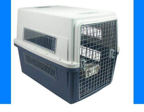 IRIS Puppy or Dog Airline Travel Carrier Cage - 65 Pounds - Blue