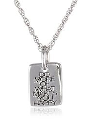 Sterling Silver "Do More of What Makes You Happy" Pendant Necklace, 18"