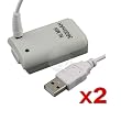 2x CHARGER + BATTERY FOR XBOX 360 / Xbox 360 Slim WIRELESS CONTROLLER