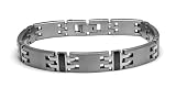 Men's Grey Titanium Triple-Link Bracelet with Black Titanium Inlays, 8